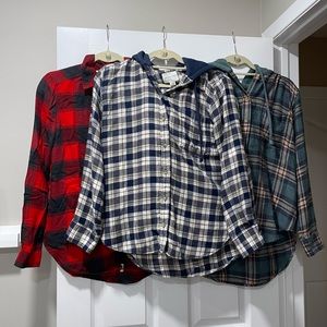 Bundle of 3 - Gently Preloved American Eagle Flannels (Size S)